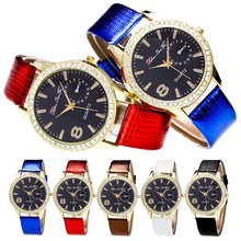 Luxury Candy ColorAndLeather Strap Diamond Watch Business Wristwatch watch ladies Relogio Masculino EF8