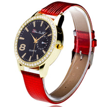 Luxury Candy ColorAndLeather Strap Diamond Watch Business Wristwatch watch ladies Relogio Masculino EF8