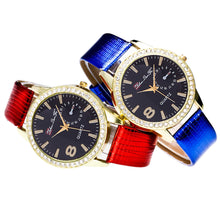 Luxury Candy ColorAndLeather Strap Diamond Watch Business Wristwatch watch ladies Relogio Masculino EF8