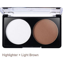 Professional 2 Color Bronzer Highlighter Powder Palette Grooming Trimming Powder Make Up Cosmetic Face Contour Grooming EF8