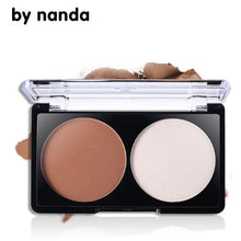 Professional 2 Color Bronzer Highlighter Powder Palette Grooming Trimming Powder Make Up Cosmetic Face Contour Grooming EF8