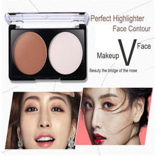Professional 2 Color Bronzer Highlighter Powder Palette Grooming Trimming Powder Make Up Cosmetic Face Contour Grooming EF8