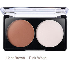Professional 2 Color Bronzer Highlighter Powder Palette Grooming Trimming Powder Make Up Cosmetic Face Contour Grooming EF8