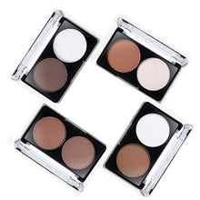 Professional 2 Color Bronzer Highlighter Powder Palette Grooming Trimming Powder Make Up Cosmetic Face Contour Grooming EF8