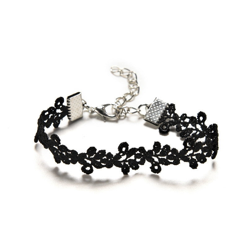 charm Korean Style Neckb  Black Lace Collar Short Choker Necklace   Bracelets Women's jewelry EF8