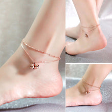double-fringed bell anklets Foot Decorative Chain Charm Jewelry Gift For Lady EF8