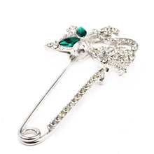 for Women Silver Gold Plated Animal Brooch Green Eye Crystal Cat Brooches Brooches EF8