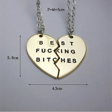 for Women Chic Best Bitches Best Friend Forever 2 Piece Break Heart Pendant Necklace Good Gifts EF8