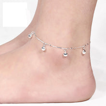 for Women Ankle Bracelet Chain Crystal Foot Jewelry Charm Silver Plated Chain Bell Anklets EF8