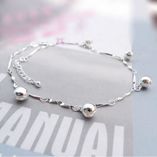 for Women Ankle Bracelet Chain Crystal Foot Jewelry Charm Silver Plated Chain Bell Anklets EF8