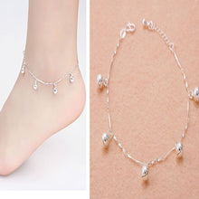 for Women Ankle Bracelet Chain Crystal Foot Jewelry Charm Silver Plated Chain Bell Anklets EF8