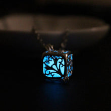 for Women Jewelry Lady Gift Charm Hollow Box Cute Locket Glow In The Dark Pendant Necklace EF8