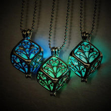 for Women Jewelry Lady Gift Charm Hollow Box Cute Locket Glow In The Dark Pendant Necklace EF8