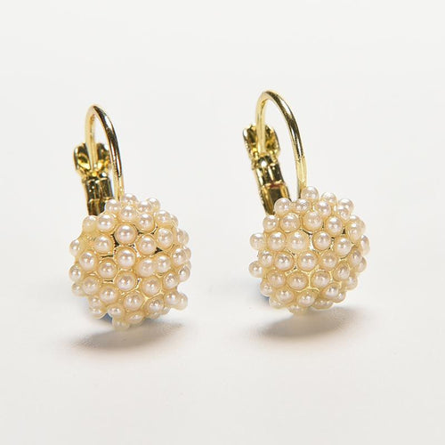 for Women Girls Wedding Ear Cuff Gold Plated Piercing Jewelry  Round Imitation Pearl Beads Stud Earrings EF8