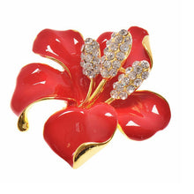 for women Wedding Bridal Brooch Pins Girls Gifts 6 Colors Flowers Enamel Rhinestone Crystal Flower Lily Brooches EF8