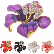 for women Wedding Bridal Brooch Pins Girls Gifts 6 Colors Flowers Enamel Rhinestone Crystal Flower Lily Brooches EF8