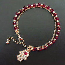 glod evil eye charm bracelet red   blue beads with hamsa h  turkish kabbalah evil eye bracelet h  of fatima bracelet EF8