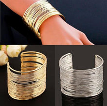 gold silver plated Statement Bracelet zinc alloy wire opening cuff bracelets   bangle for women glittering wrap bracelet EF8