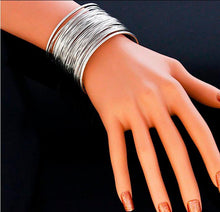 gold silver plated Statement Bracelet zinc alloy wire opening cuff bracelets   bangle for women glittering wrap bracelet EF8