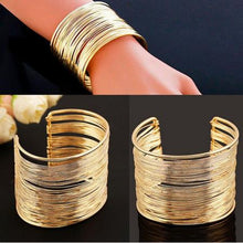gold silver plated Statement Bracelet zinc alloy wire opening cuff bracelets   bangle for women glittering wrap bracelet EF8
