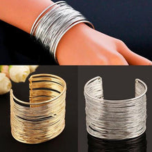 gold silver plated Statement Bracelet zinc alloy wire opening cuff bracelets   bangle for women glittering wrap bracelet EF8