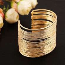 gold silver plated Statement Bracelet zinc alloy wire opening cuff bracelets   bangle for women glittering wrap bracelet EF8