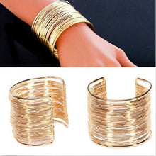 gold silver plated Statement Bracelet zinc alloy wire opening cuff bracelets   bangle for women glittering wrap bracelet EF8