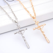 men Jesus cross necklace alloy man jewelry 18K gold plated EF8