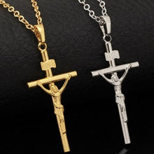 men Jesus cross necklace alloy man jewelry 18K gold plated EF8