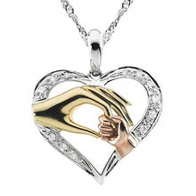 mother baby heart pendant mom daughter son child family love Cubic Zirconia necklace moms jewelry birthday gift EF8