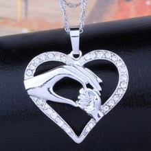 mother baby heart pendant mom daughter son child family love Cubic Zirconia necklace moms jewelry birthday gift EF8