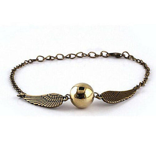 quidditch golden snitch pocket bracelet wings vintage retro tone for men   women  EF8