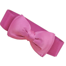 Fashion Women Bowknot Elastic Wide Stretch Buckle Waistband Waist Belt ping EF8