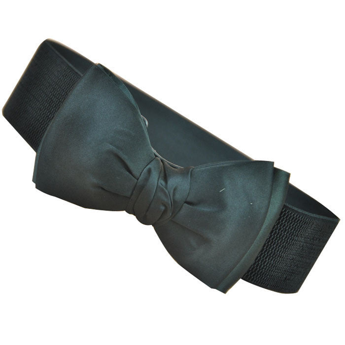Fashion Women Bowknot Elastic Wide Stretch Buckle Waistband Waist Belt ping EF8