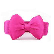 Fashion Women Bowknot Elastic Wide Stretch Buckle Waistband Waist Belt ping EF8