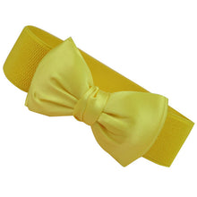 Fashion Women Bowknot Elastic Wide Stretch Buckle Waistband Waist Belt ping EF8