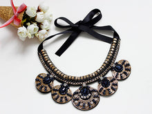 Fashion Women Gold Chain Choker Statement Bib Big Circle Pendant Necklace EF8