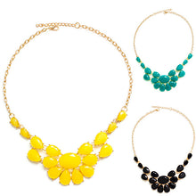 Fashion Women Vinatge Brief Charm Choker Pendant Necklace Yellow Black EF8