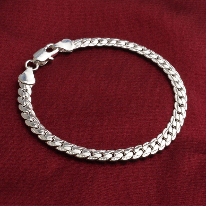 silver snake 5 mm Width bracelet bangle Jewelry crystal trendy men bracelets  EF8
