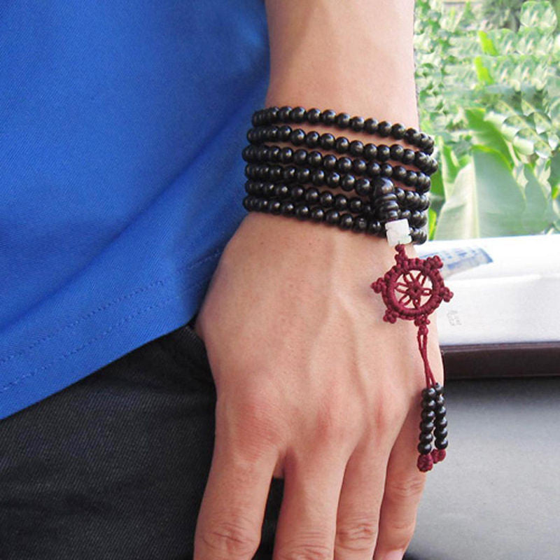 valentine's Gift 216 beads Wood Prayer Bead Mala Bracelet Women Men jewelry 6mm Natural S alwood Buddhist Buddha Meditation EF8