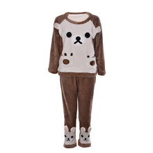 pajama women flannel animal pajama sets sleepwear bear  girl  coral fleece pajama EF8