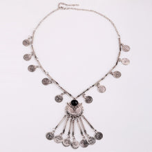 women Bohemian Vintage Coin Long Pendant Necklace Silver Chain Gypsy Tribal Ethnic silver jewelry Tassel Necklace EF8